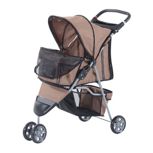 EasyComfort Passeggino per Cani Pieghevole Carrello per Animali Domestici Carrello Carrozzina Caffè 75 x 45 x 97cm