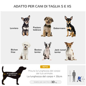 EasyComfort Passeggino per Cani Pieghevole in Tessuto con Cestino e Portabicchieri, 75x45x97 cm, Blu