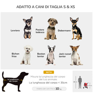 EasyComfort Passeggino per Cani Pieghevole, Carrello per Animali Domestici, Rosso, 75 x 45 x 97cm