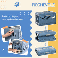 EasyComfort Trasportino per Cani e Gatti Pieghevole e Convertibile in Cuccia, 56x31x37cm, Blu