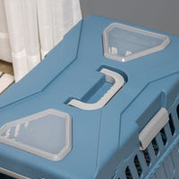 EasyComfort Trasportino per Cani e Gatti Pieghevole e Convertibile in Cuccia, 56x31x37cm, Blu