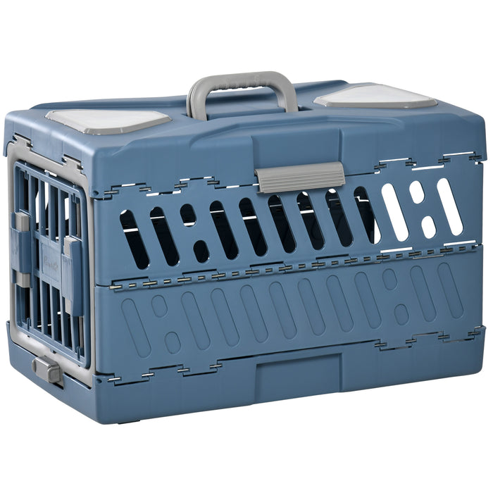 EasyComfort Trasportino per Cani e Gatti Pieghevole e Convertibile in Cuccia, 56x31x37cm, Blu