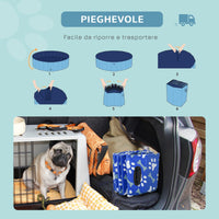 EasyComfort Piscina Rigida per Cani Taglia Piccola 35kg in Plastica Dura e Antiscivolo per Giardino o Interni, Blu Φ100x30cm