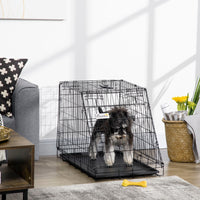 Trasportino per Cani 76x48x55 cm in Metallo Nero