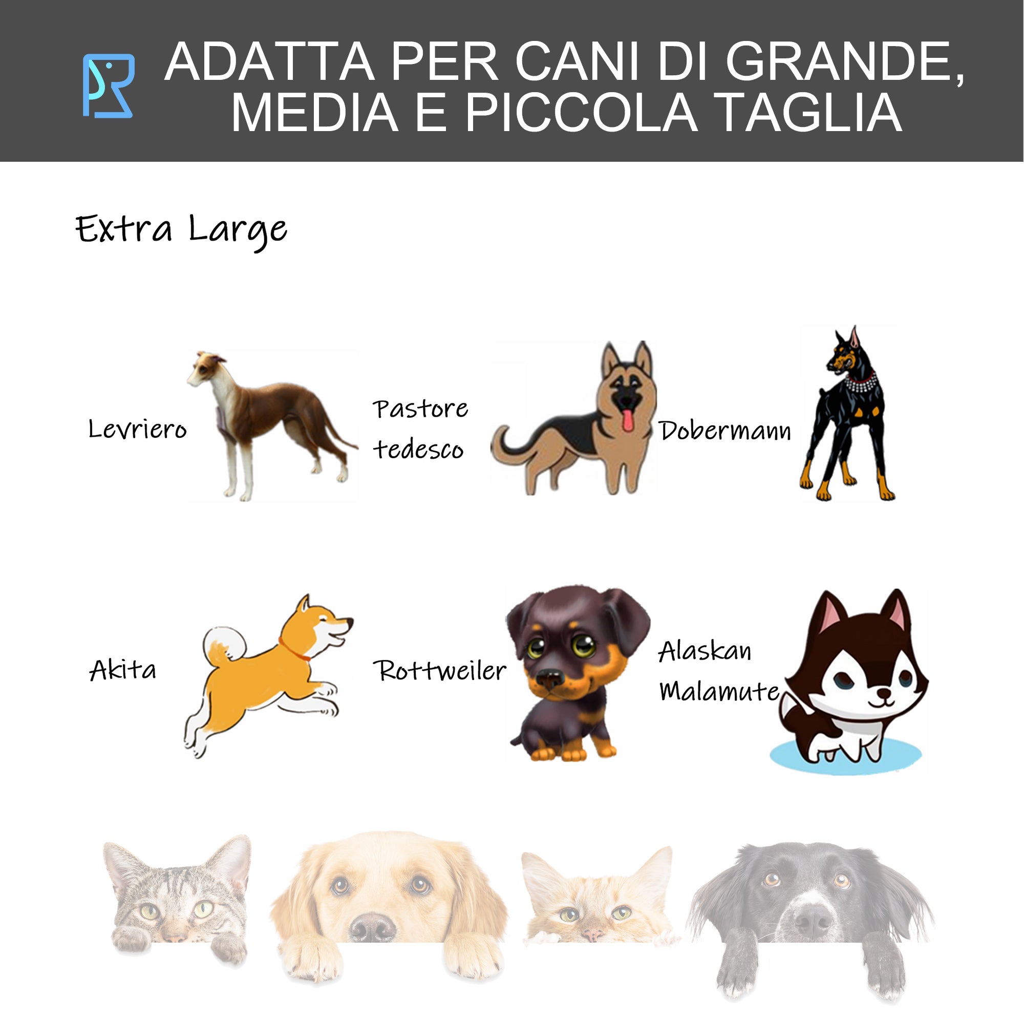 Gabbia per Cani Pieghevole 125x76x81 cm con Ruote in Metallo Grigio