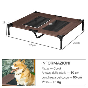 Brandina Pieghevole per Cani 91,5x76,2x18 cm Fino a 50Kg in Metallo e Tessuto Oxford Marrone