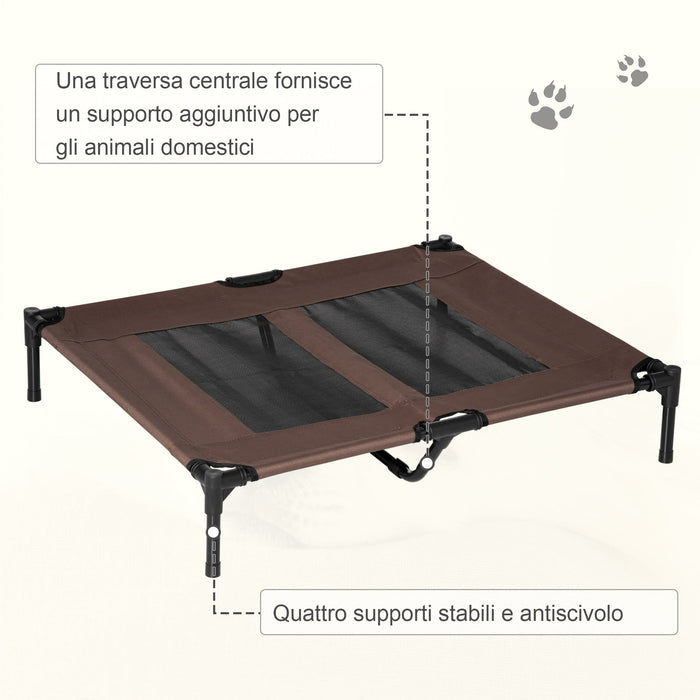 Brandina Pieghevole per Cani 91,5x76,2x18 cm Fino a 50Kg in Metallo e Tessuto Oxford Marrone