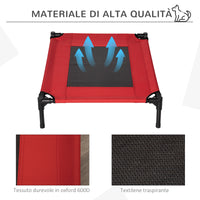 EasyComfort Cuccia Estiva Brandina per Cani fino a 18kg da Esterno e Interno Lettino per Animali 76x61x18cm Rosso