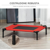 EasyComfort Cuccia Estiva Brandina per Cani fino a 18kg da Esterno e Interno Lettino per Animali 76x61x18cm Rosso