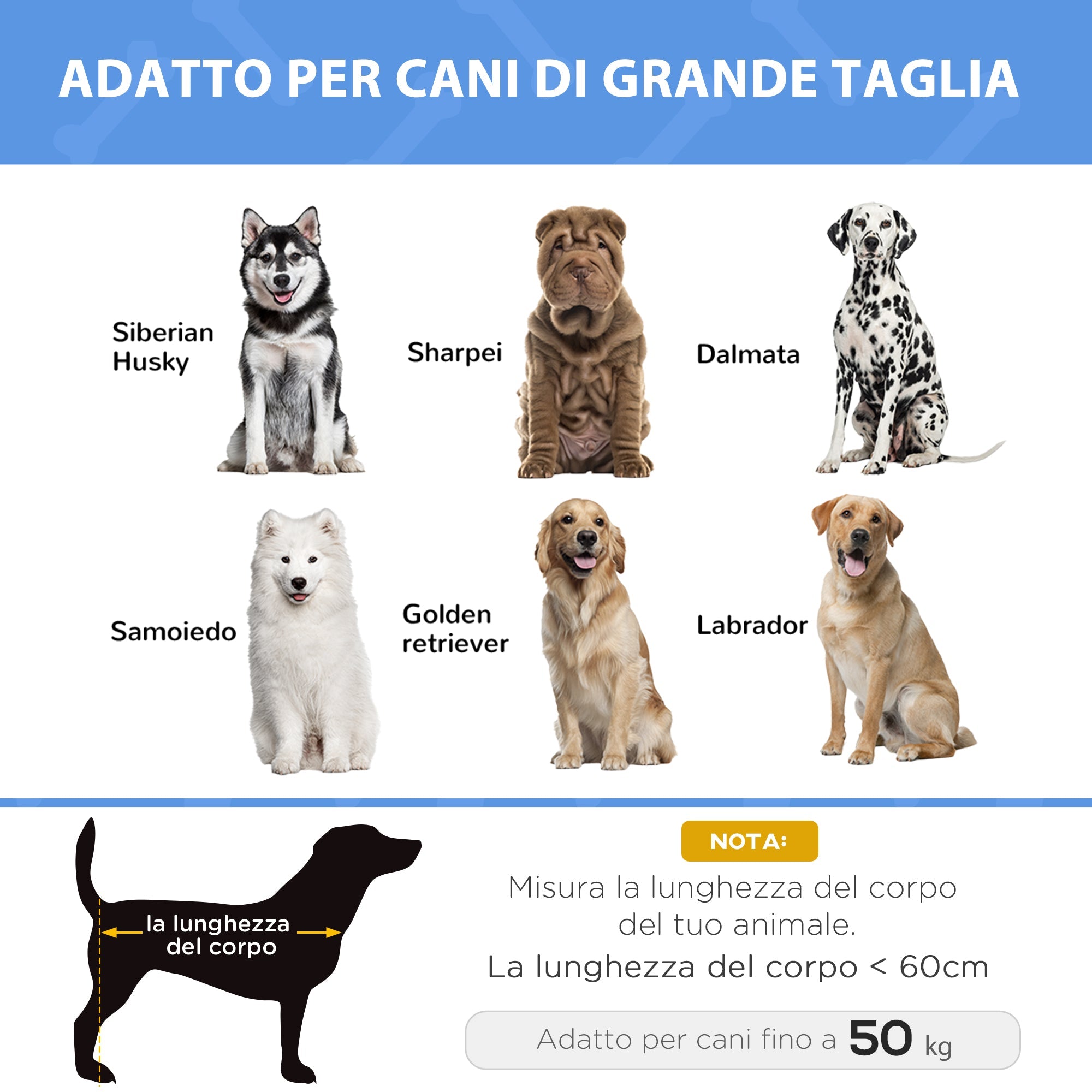 Brandina Portatile per Cani 122x92x23 cm Fino a 50Kg in Metallo e Tessuto Oxford Marrone