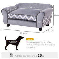 Easycomfort Divanetto per cani Cuccia per Animali Domestici, Grigio, 73.5x41x33cm