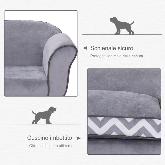 Easycomfort Divanetto per cani Cuccia per Animali Domestici, Grigio, 73.5x41x33cm