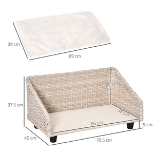 Cuccia per Cani e Gatti 70,5x40x37,5 cm con Cuscino Beige