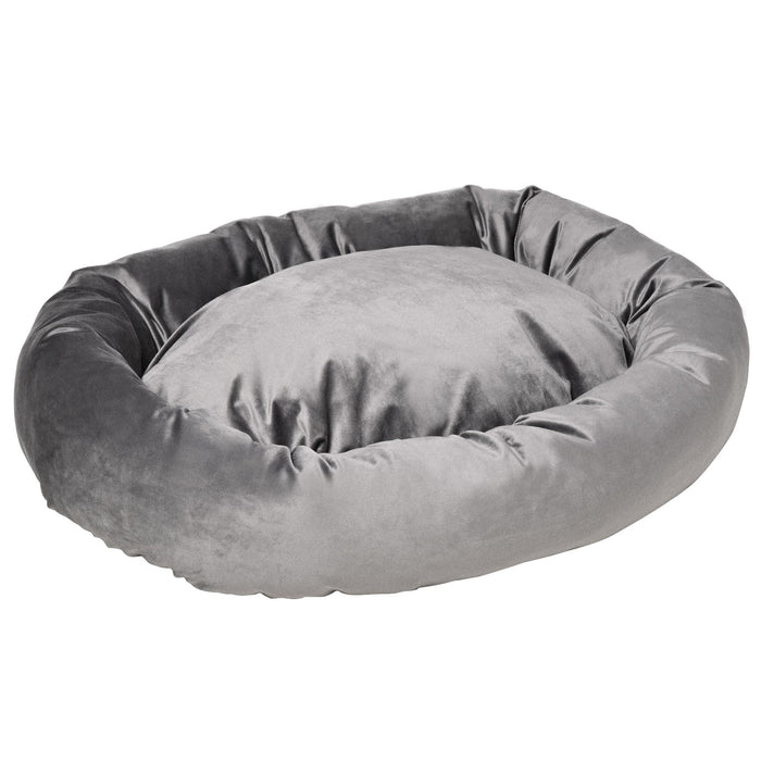 Cuccia Imbottita per Cani 132x89x28 cm in Tessuto Vellutato Grigio Scuro