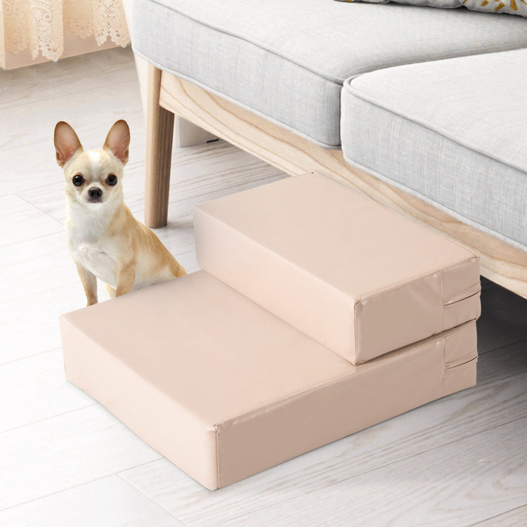 Scala Materassino 2 in 1 per Cani e Gatti Beige 67x39x10 cm