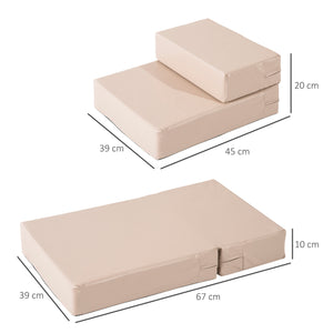 EasyComfort Scaletta per Cani Materassino 2 in 1 in PU e Gommapiuma 45x39x20cm Beige