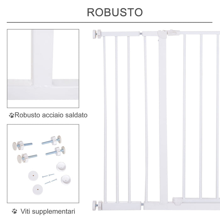 Easycomfort Cancellino per Cani di Sicurezza Estensibile da 76-107cm Montaggio a Pressione, Metallo e Plastica