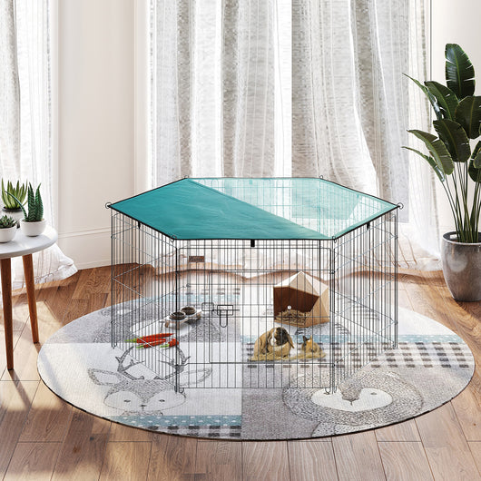 EasyComfort Recinto Pieghevole per Cani e Cuccioli in Filo Metallico (120cm x 60cm) con Copertura in Poliestere Impermeabile