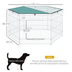 EasyComfort Recinto Pieghevole per Cani e Cuccioli in Filo Metallico (120cm x 60cm) con Copertura in Poliestere Impermeabile