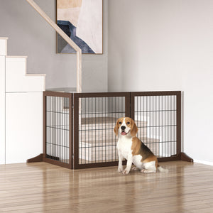 Easycomfort Cancelletto Pieghevole e Regolabile in Legno di Pino e Metallo con Base Stabile, per Cani e Cuccioli, 185x36x71cm