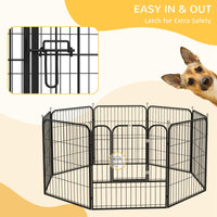 EasyComfort Recinto per Cani e per Cuccioli, Recinto Modulare per Cani da Interno ed Esterno in Metallo e Acciaio 8 Pannelli 79x79cm