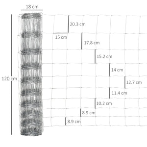 EasyComfort Rotolo di Rete per Recinzione Metallica Zincata da 26.1m, Altezza 1.2m, Argento