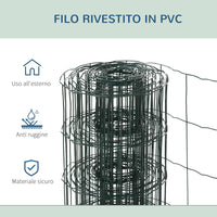 EasyComfort Rete Metallica da Giardino con Rivestimento in PVC per Recinzioni da Esterno, 1000x61cm, Verde