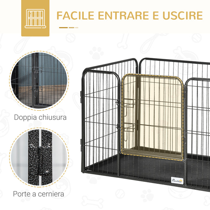 EasyComfort Box per Cani in Metallo con Porta e Vassoio sul Fondo, 125x78x80cm, Grigio