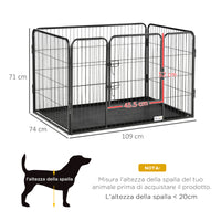 EasyComfort Box per Cani in Metallo con Porta e Vassoio sul Fondo, 109x74x71cm, Grigio