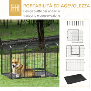 EasyComfort Box per Cani in Metallo con Porta e Vassoio sul Fondo, 109x74x71cm, Grigio