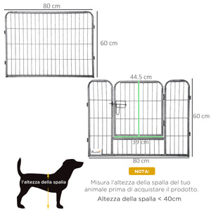 EasyComfort Recinto per Cani e Cuccioli con 16 Pannelli Modulabili e 2 Ingressi, 80x1.5x60cm