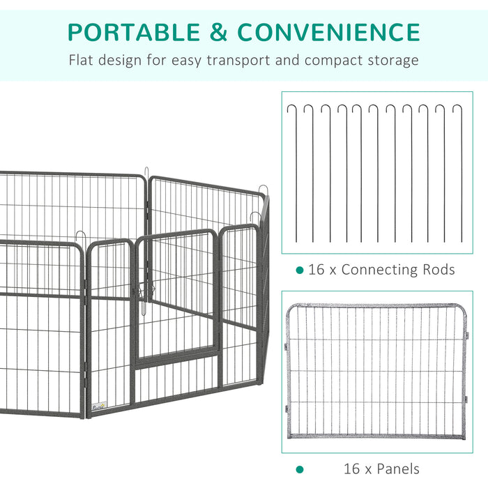 EasyComfort Recinto per Cani e Cuccioli con 16 Pannelli Modulabili e 2 Ingressi, 80x1.5x60cm