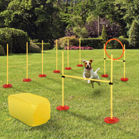 EasyComfort Set Agility Dog per Addestramento Cani con Ostacoli Regolabili, Slalom e Tunnel