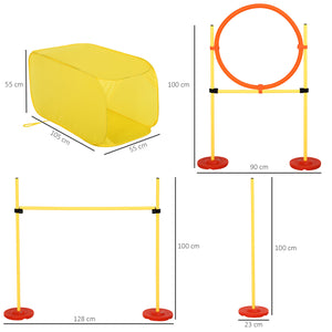 EasyComfort Set Agility Dog per Addestramento Cani con Ostacoli Regolabili, Slalom e Tunnel