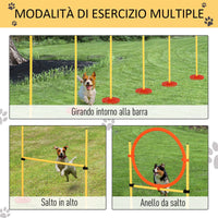 Set Addestramento per Cani con Paletti e Anello  Agility Dog