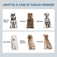 EasyComfort Ciotole per Cani Rialzate in Acciaio Inox e Legno con Cassetto, 60x30x36cm, Bianco e Grigio