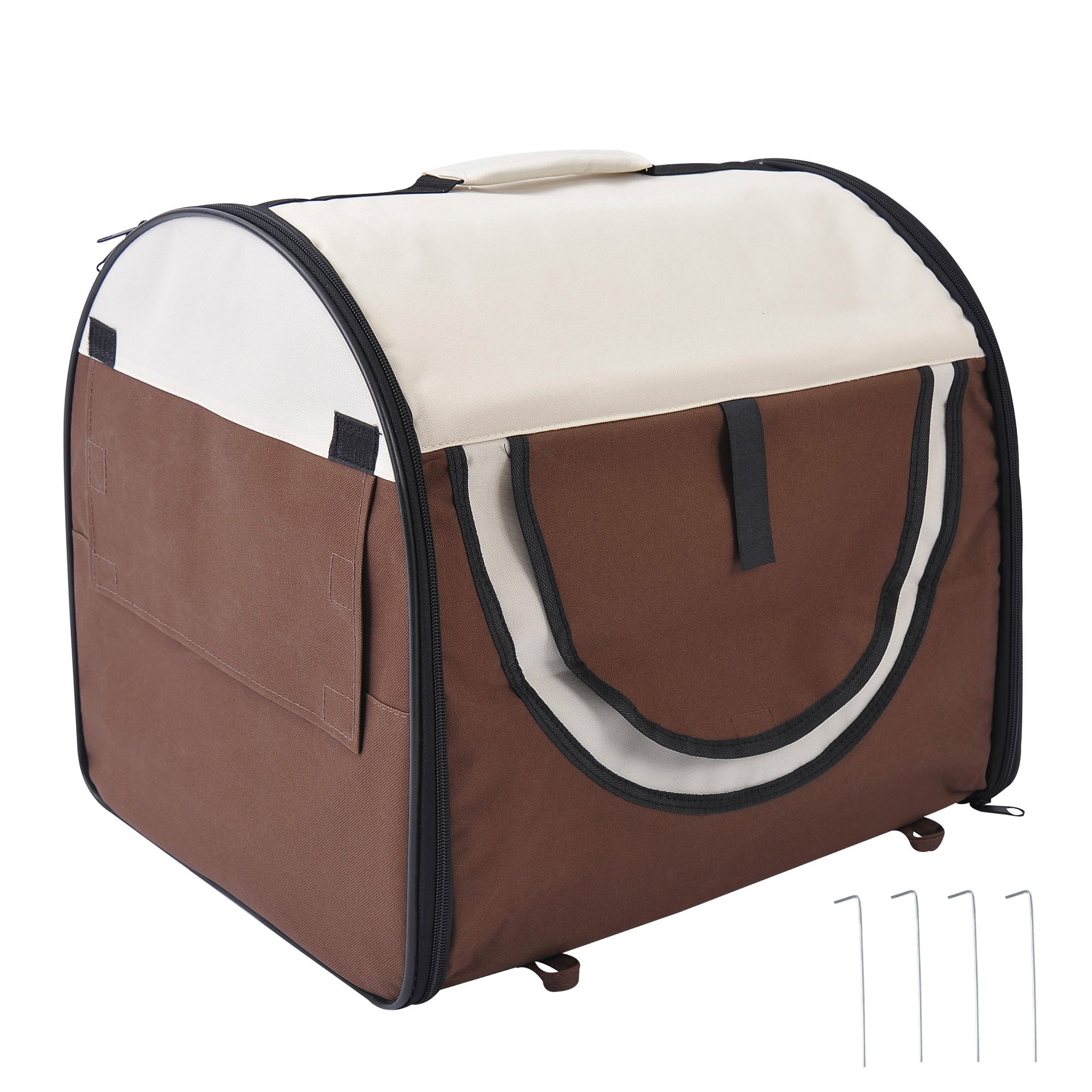 EasyComfort Trasportino Gabbia da Trasporto per Cani Gatti e Animali Domestici Pieghevole 46x36x41cm caffè