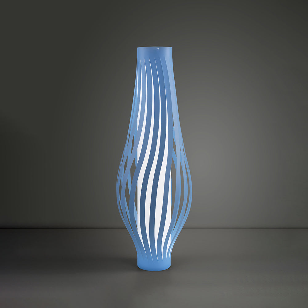 Lampada Da Terra Totem Dama Helios 1 Luce In Polilux Blu Made In Italy