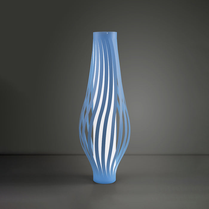 Lampada Da Terra Totem Dama Helios 1 Luce In Polilux Blu Made In Italy