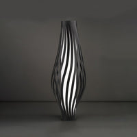 Lampada Da Terra Totem Dama Helios 1 Luce In Polilux Nero Made In Italy