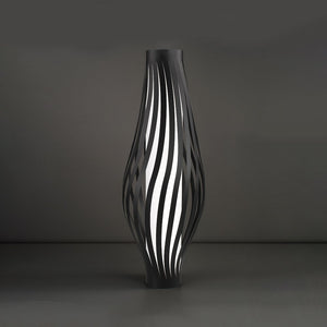 Lampada Da Terra Totem Dama Helios 1 Luce In Polilux Nero Made In Italy