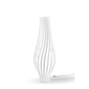 Lampada Da Terra Totem Dama Helios 1 Luce In Polilux Bianco Made In Italy