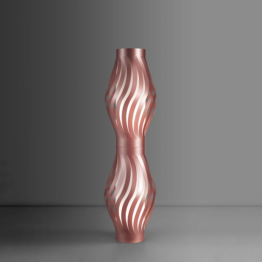 Lampada Da Terra Totem Helios 1 Luce Polilux Rosa Metallico Made In Italy