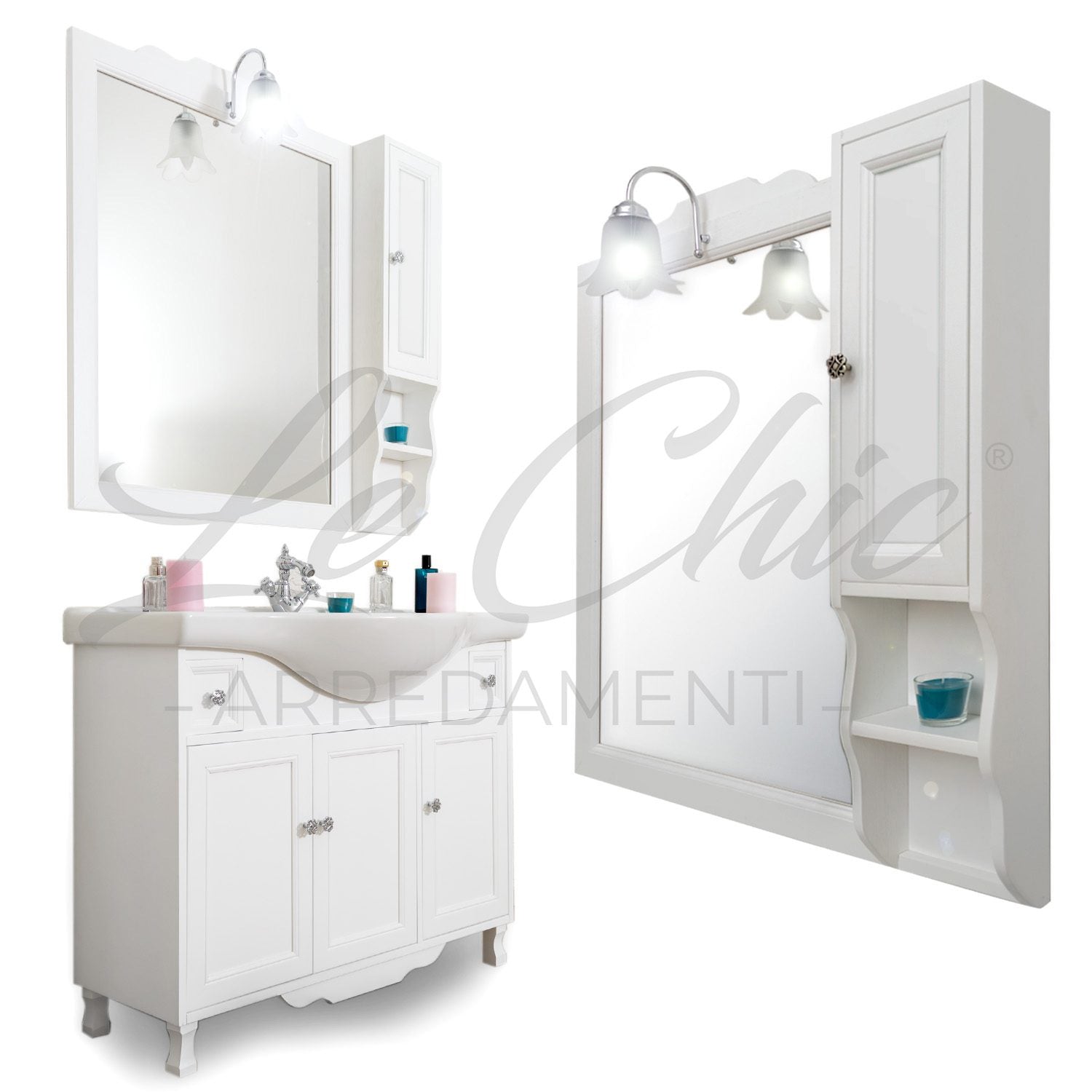 Arredo bagno shabby chic in legno