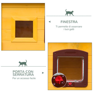 Easycomfort Cuccia Casetta per Animali Domestici in Legno di Abete 70 x 51.5 x 60cm