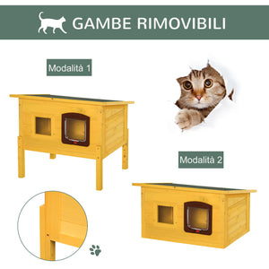 Easycomfort Cuccia Casetta per Animali Domestici in Legno di Abete 70 x 51.5 x 60cm