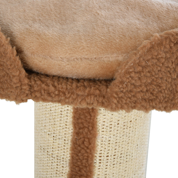 EasyComfort Tiragraffi ad Albero per Gatti con Cuccia, Cuscino, Rivestimento Peluche e Pali in Corda Sisal