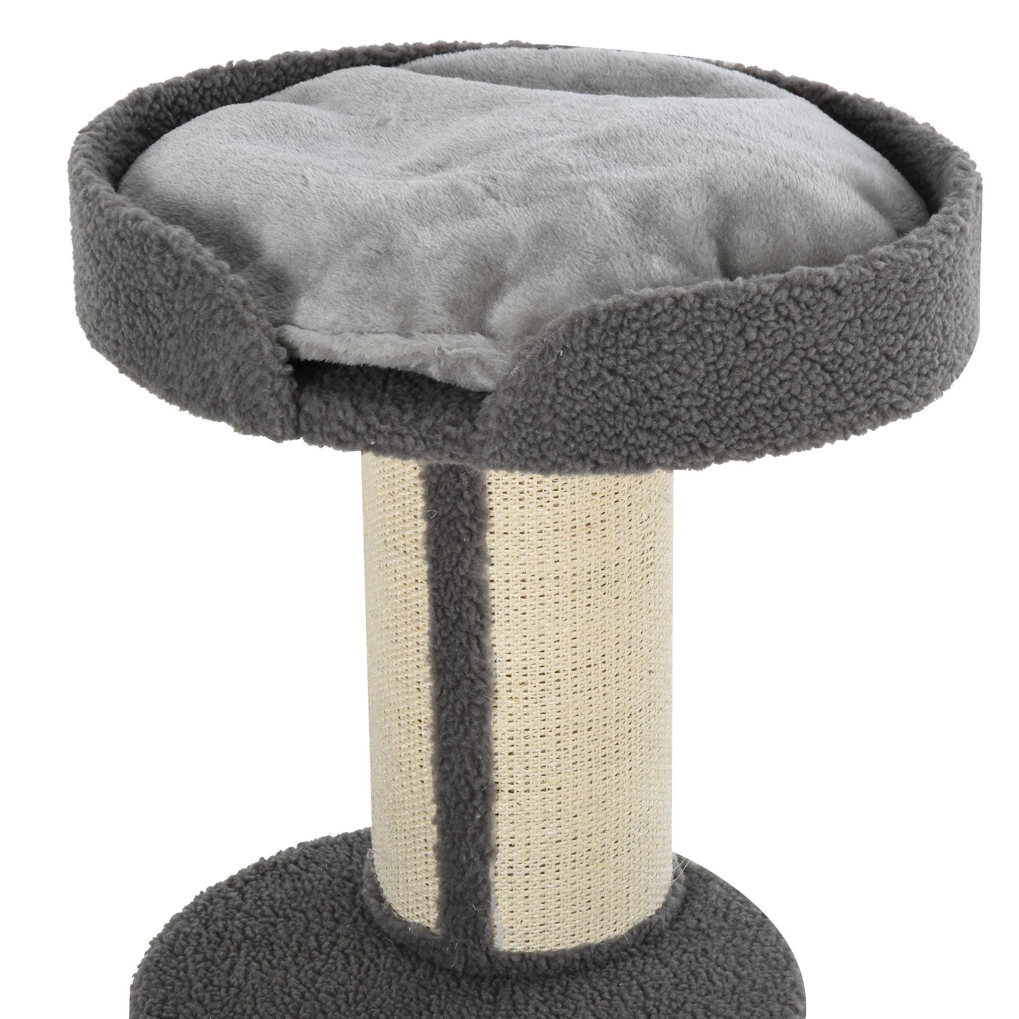 EasyComfort Tiragraffi ad Albero per Gatti con Cuccia, Cuscino, Rivestimento Peluche e Pali in Corda Sisal