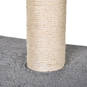 Tiragraffi con Cuccia e Cestino sospeso per Gatti 60x49x130 cm in Peluche Sisal  Grigio