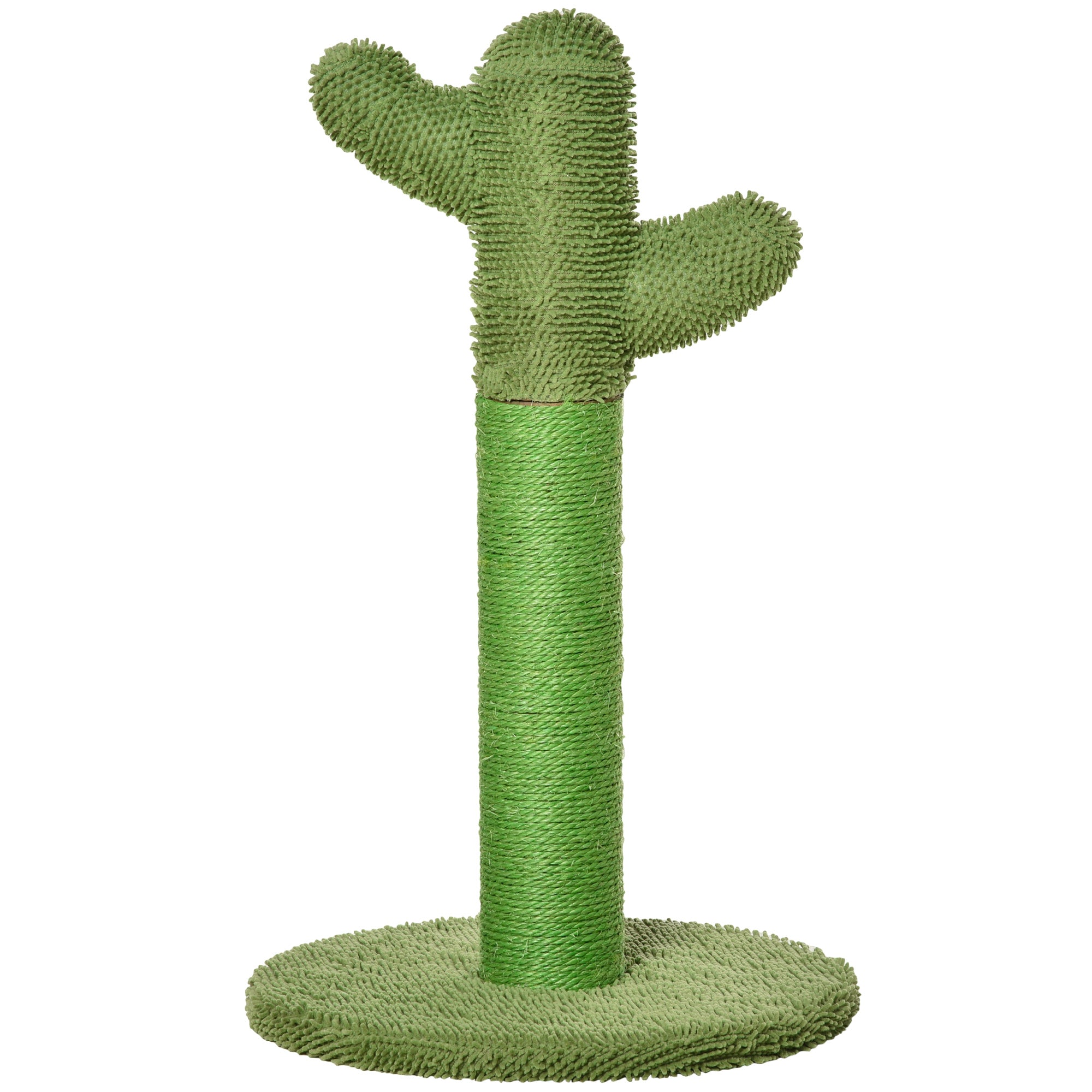 EasyComfort Albero Tiragraffi per Gatti a Forma di Cactus con Corde in Sisal, 40x40x65cm, Verde